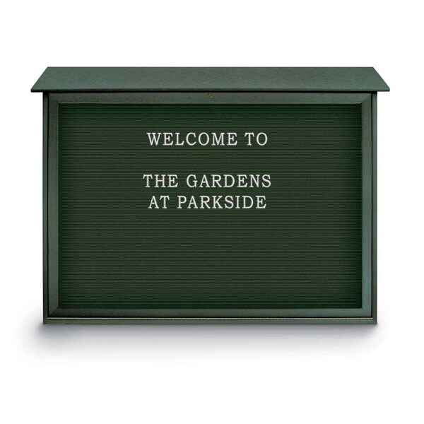 Indoor Enclosed Combo Board, 42"x32", Satin Frame/Black Porc & Burgundy